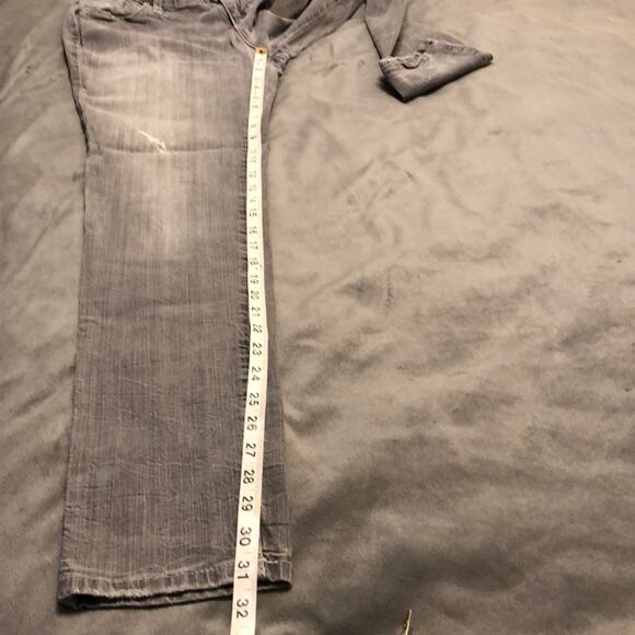 Decree Gray Super Skinny Distressed Denim Jeans Juniors Size 13 Comfy Grunge - Picture 8 of 8